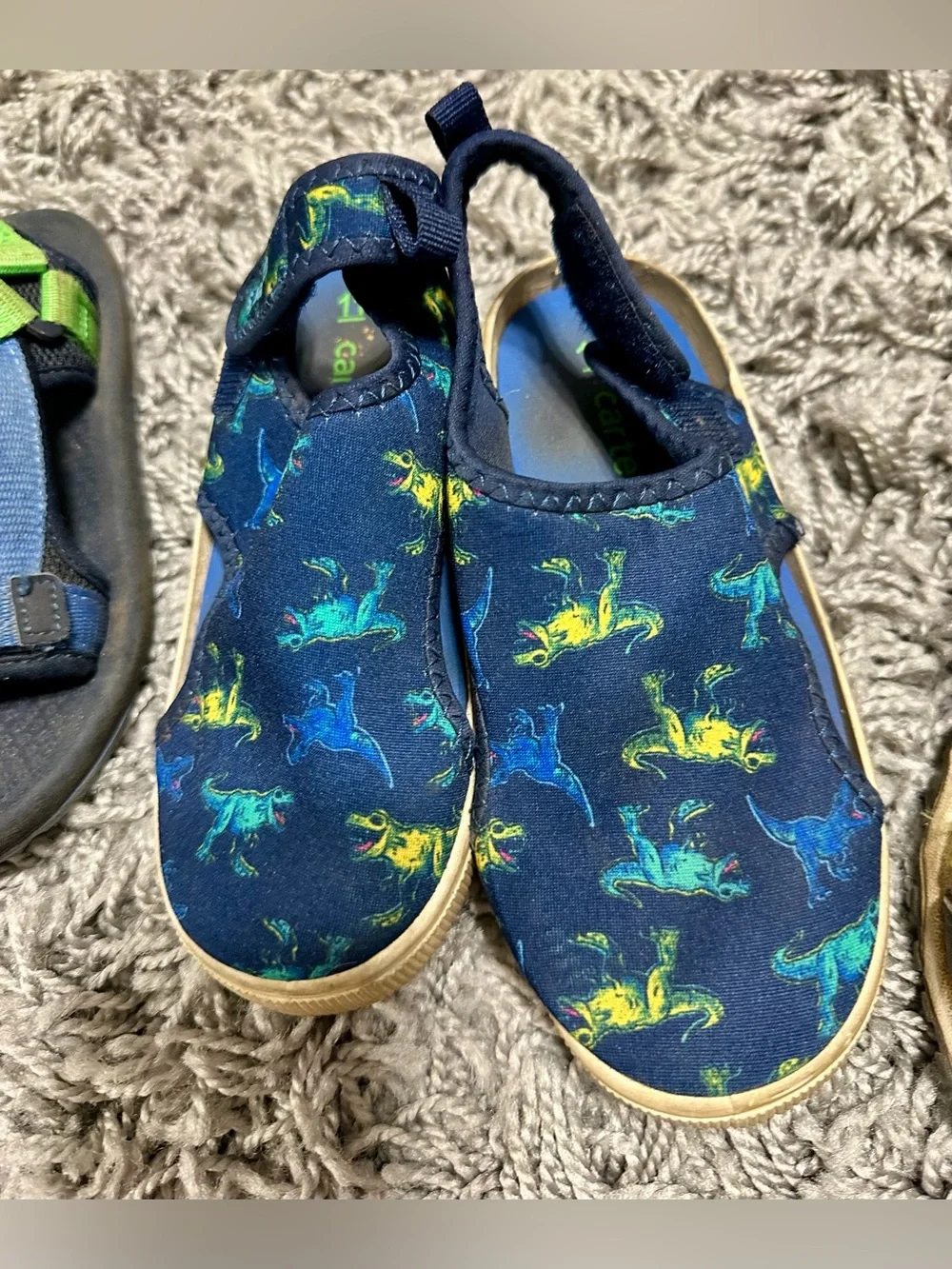 OshKosh B'gosh Navy Blue Dinosaur Kids Water Shoes